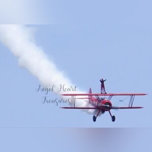 5x7 Original Photography Third Strike Wing Walkers Red Biplane Photo Print